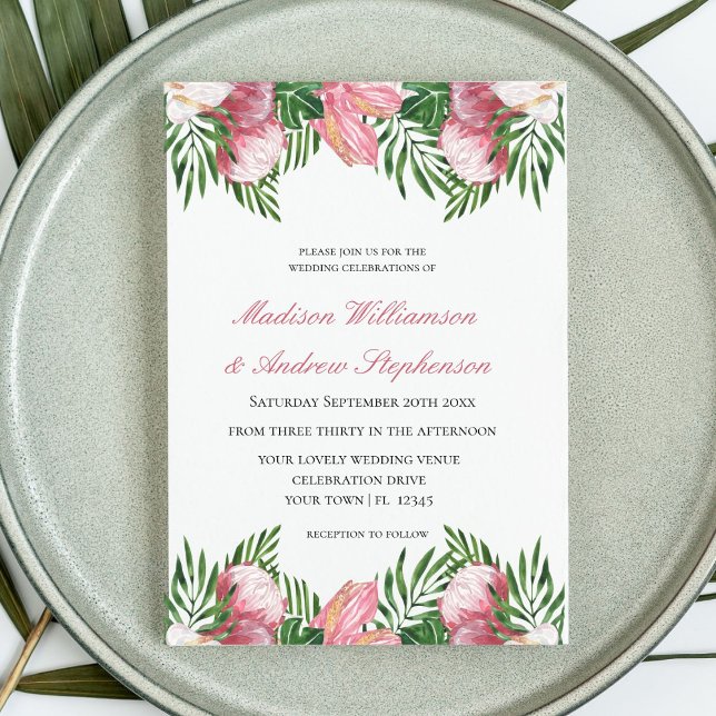 Invitation Floral Aquarelle Tropical Paradise Mariage (Créateur téléchargé)