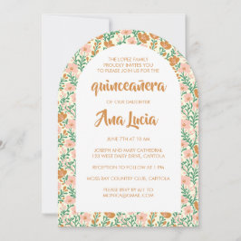 Invitation Floral Arch Motif CUSTOMPhoto Quinceañera
