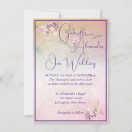 Invitation Floral au-dessus des nuages QR Code Mariage