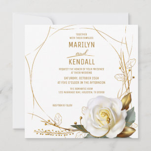 Invitation Floral bio rose or