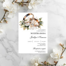 Floral blanc avec anneau Mariage espagnol
