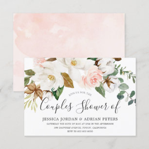 Invitation Floral Blanc & Blush Toutes les saisons Couples Do