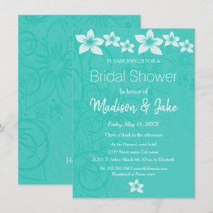 Invitation Floral blanc hibiscus fleur nuptiale