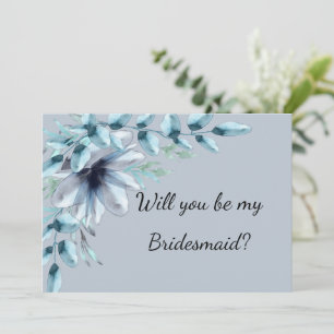 Invitation Floral bleu poussiéreux soit ma proposition de ser
