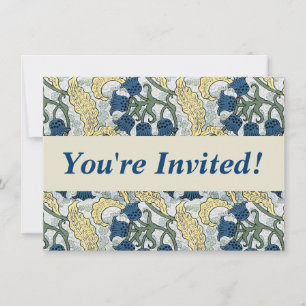 Invitation Floral Blue Flowers Lily Valley Répétition