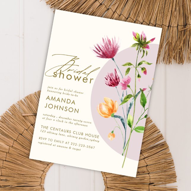Invitation Floral Blush Bohemian Elegant Bridal Shower (Créateur téléchargé)