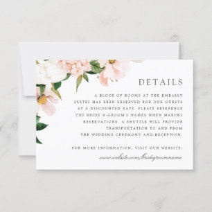 Invitation Floral Blush Magnolia Hydrangea Détails élégants