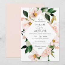 Floral Blush Magnolia Hydrangea Mariage élégant