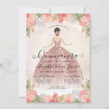 Floral Blush rose princesse Anniversaire Quinceane
