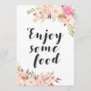 Invitation Floral Boho Appréciez un peu de nourriture Signal