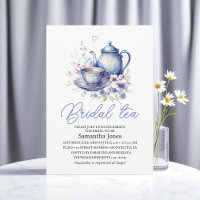 Floral Boho Blue Tea Pot Party Fête des mariées