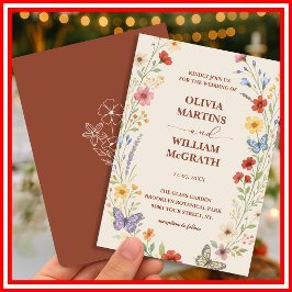 Invitation Floral Boho Burnt Orange Terracotta Mariage