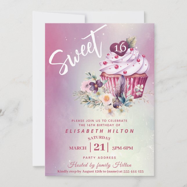 Invitation Floral boho de pouce moderne (Devant)