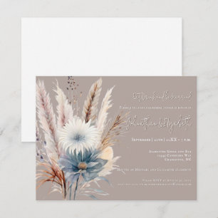 Invitation Floral Boho d'hiver   Dîner de répétition beige