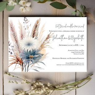 Invitation Floral Boho d'hiver   Dîner de répétition blanc