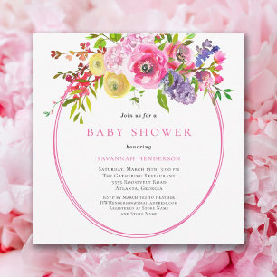 Invitation Floral Boho Fleur sauvage d'été Baby shower de jar