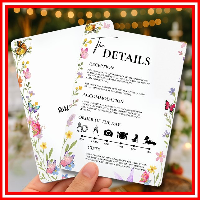 Invitation Floral Boho Fleurs sauvages Ordre du jour Mariage (Créateur téléchargé)