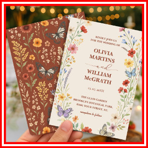 Invitation Floral Boho Terracotta Mariage