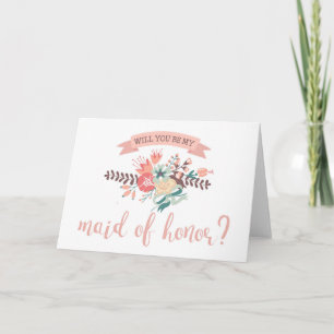 Invitation Floral Bouquet Serez-vous ma servante d'honneur ?