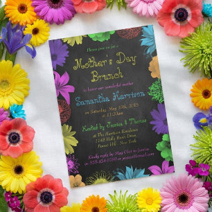 Invitation Floral Brights sur le tableau pour le brunch de la