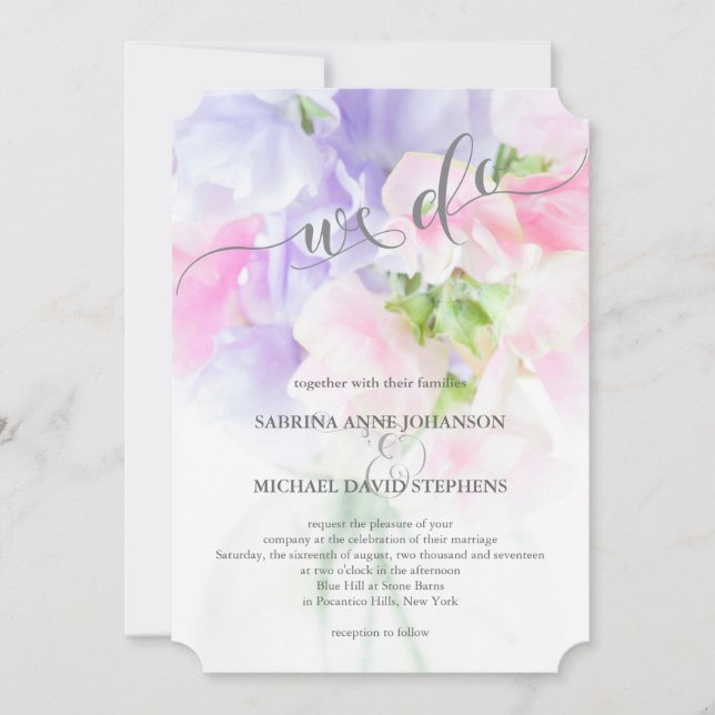 INVITATION FLORAL CHIC MARIAGE POIS DOUX (Devant)