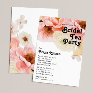 Invitation Floral coloré gras   Tea Party