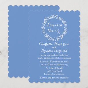 Invitation Floral Cornflower Blue Mariage Flower Love Wreath