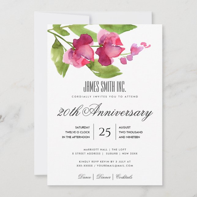 INVITATION FLORAL CORPORATE PARTY (Devant)