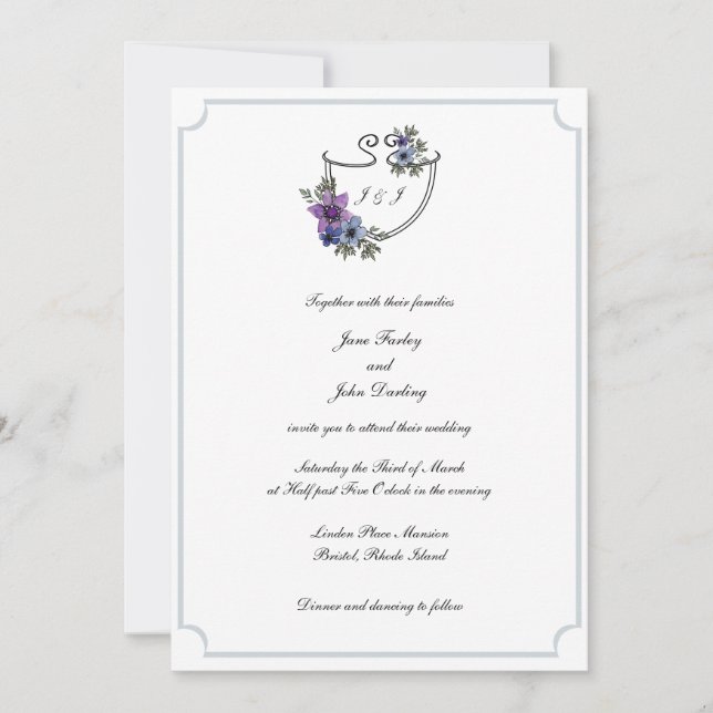 Invitation Floral Crest (Devant)
