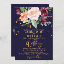 Floral d'automne avec typographie Backing Mariage