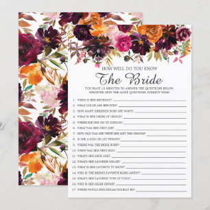 Invitation Floral D'Automne, Connaissez-Vous Bien Le Jeu Des 