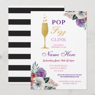 Invitation floral de Fête de la mariée pétillante