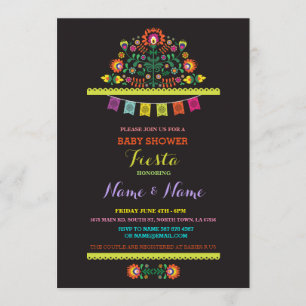 Invitation floral de garçon mexicain de fille de