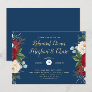 Invitation Floral de pivoine à l'aquarelle de Crimson