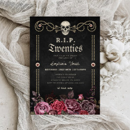 Invitation Floral Death to my Youth RIP 20s 30e anniversaire