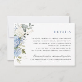Invitation Floral Elegant Blue Hydrangea Détails sur la végét