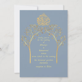 Invitation Floral élégant DUSTY BLUE mariage