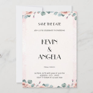 Invitation Floral Élégant Enregistrer La Date De L'Invitation