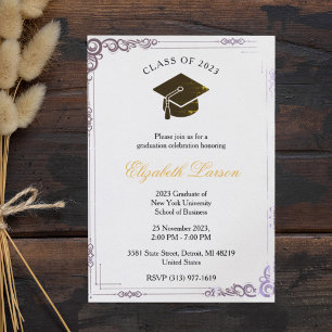 Invitation Floral Elegant Senior Graduation Party