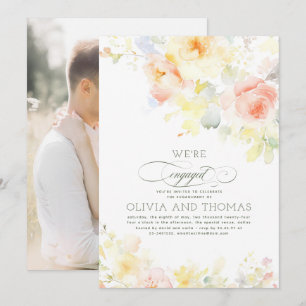 Invitation Floral Elegant Summer Engagement Party Photo