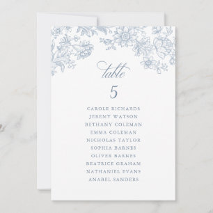 Invitation Floral Elegant Vintage Dusty Blue Seating Chart