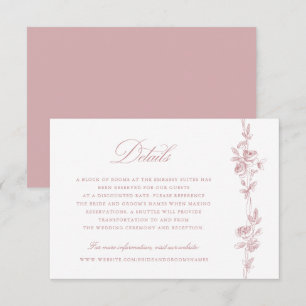 Invitation Floral Elegant Vintage Toile Détails du Mariage