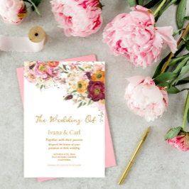 Invitation FLORAL Embrasser le Mariage de mariage