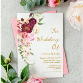 Invitation FLORAL Embrasser le Mariage de mariage
