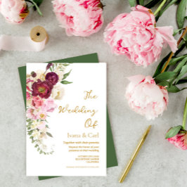 Invitation FLORAL Embrasser le Mariage de mariage