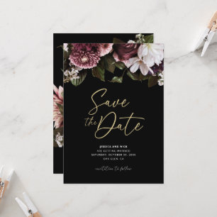 Invitation Floral Enregistrer La Date, Moody Enregistrer La D