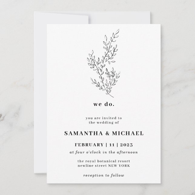 Invitation Floral Fall Boho Clear Indie Botanique nous le fai (Devant)