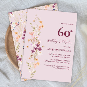 Invitation Floral féminin 60e anniversaire