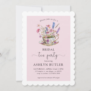 Invitation Floral Fête des mariées Tea Party