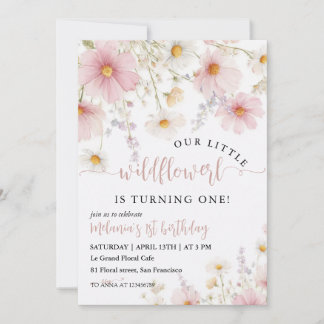Invitation Floral First Birthday